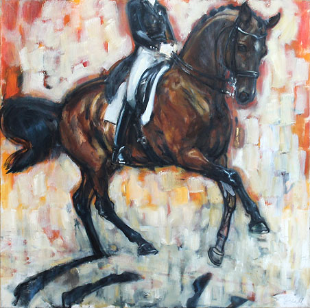 Rosemary parcell nz horse artist, tempi flying changes, oil
